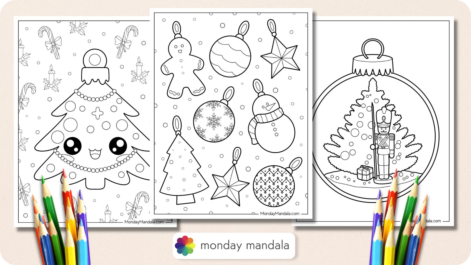 Christmas ornament coloring pages free printables