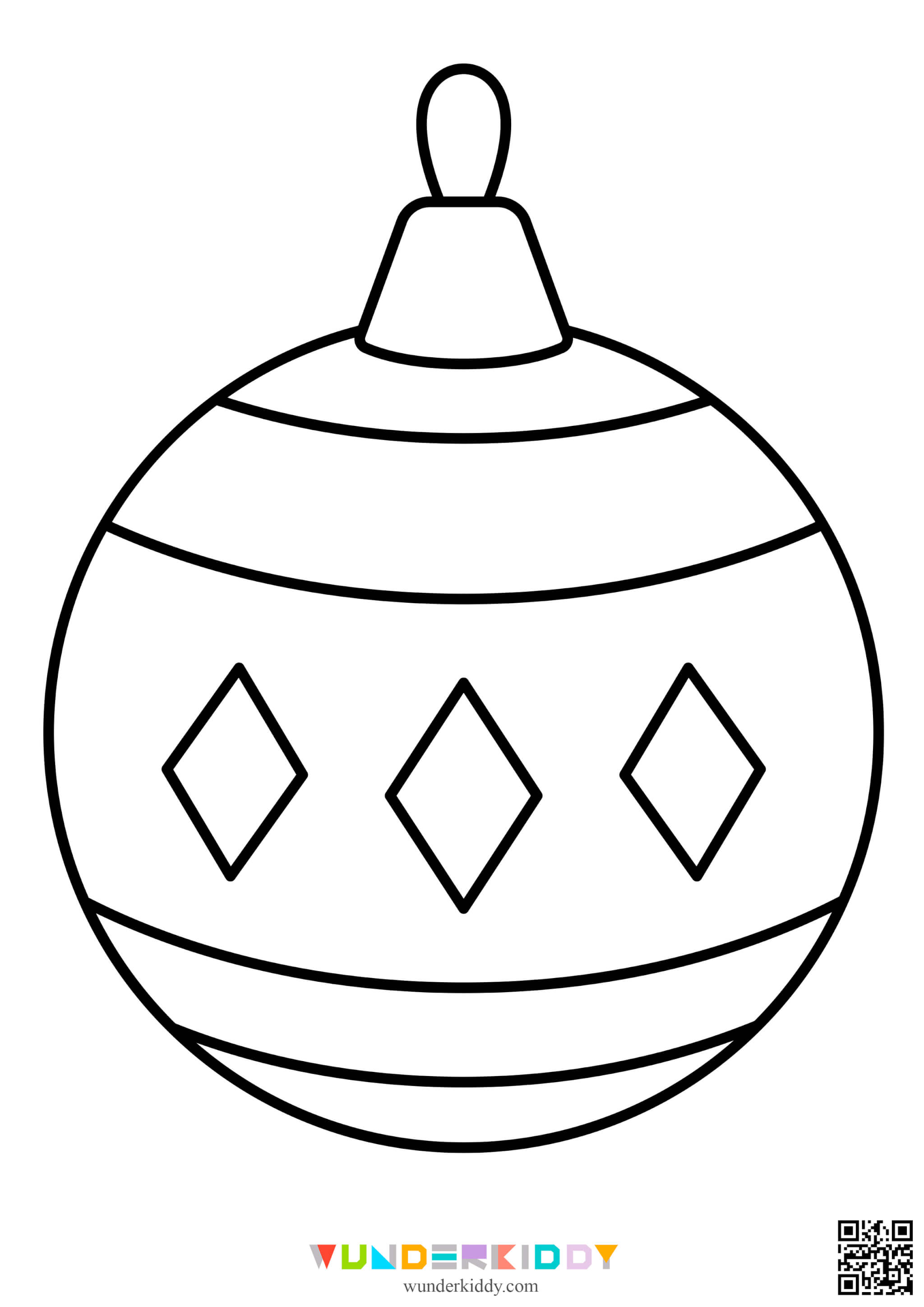 Printable christmas ornament coloring pages for kindergarten