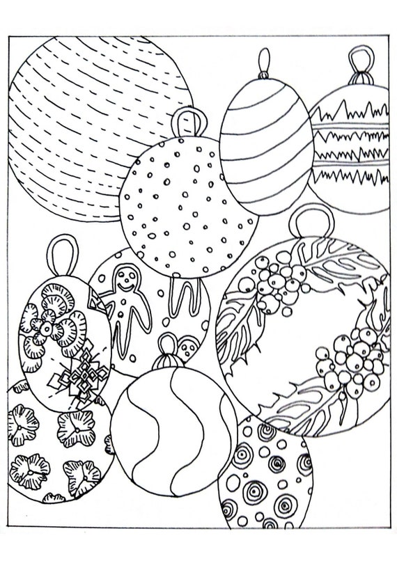 Christmas ornament coloring page