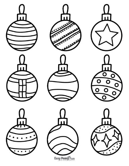 Free printable christmas ornaments coloring pages