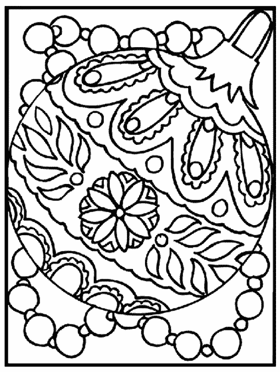 Christmas ornament coloring page