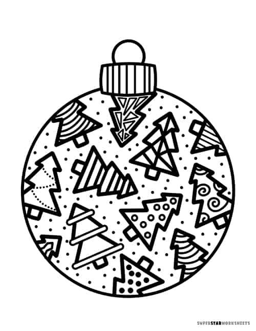 Christmas ornament coloring page