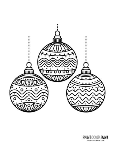 Christmas ornament clipart coloring pages for happy holiday fun at