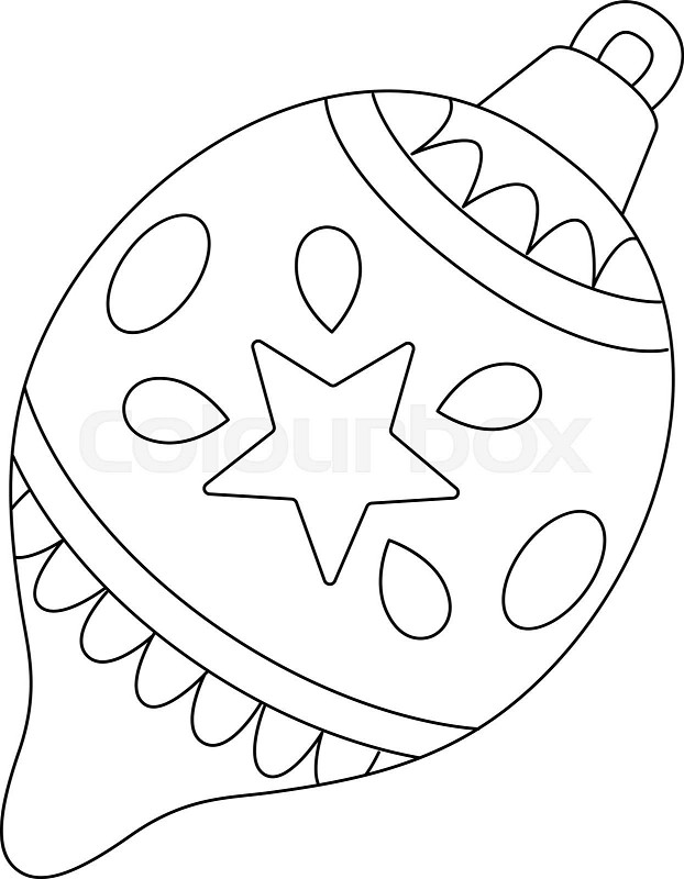 Christmas ornament isolated coloring page stock vector