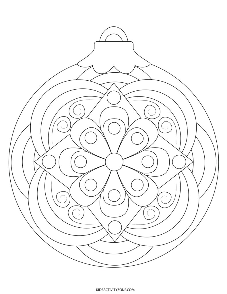 Christmas ornament coloring pages