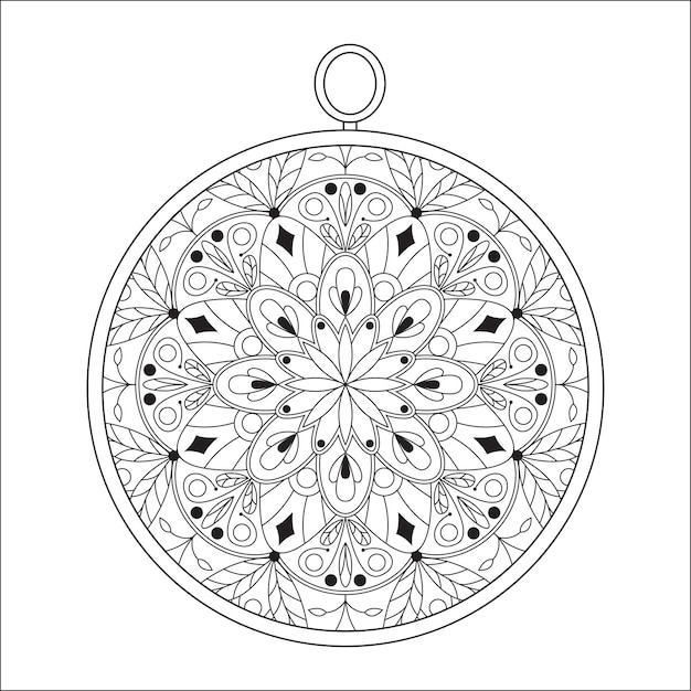 Premium vector christmas ornaments coloring page in exquisite style