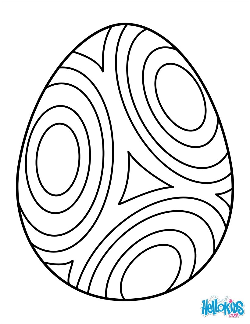 Decorative easter egg coloring pages