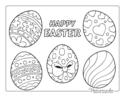 Easter egg coloring pages free printable templates