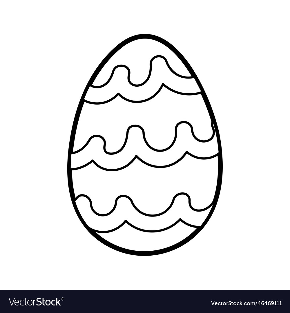 Easter decorative egg coloring page for kids vector image