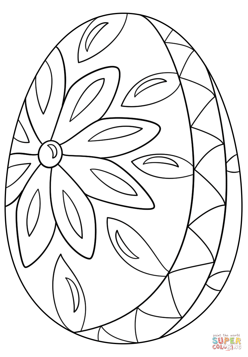 Decorative easter egg coloring page free printable coloring pages