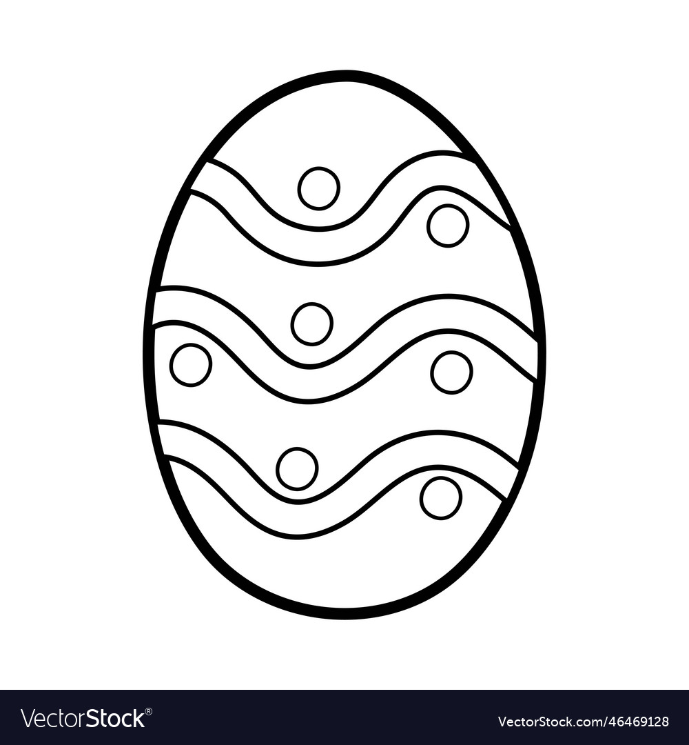 Easter decorative egg coloring page for kids vector image