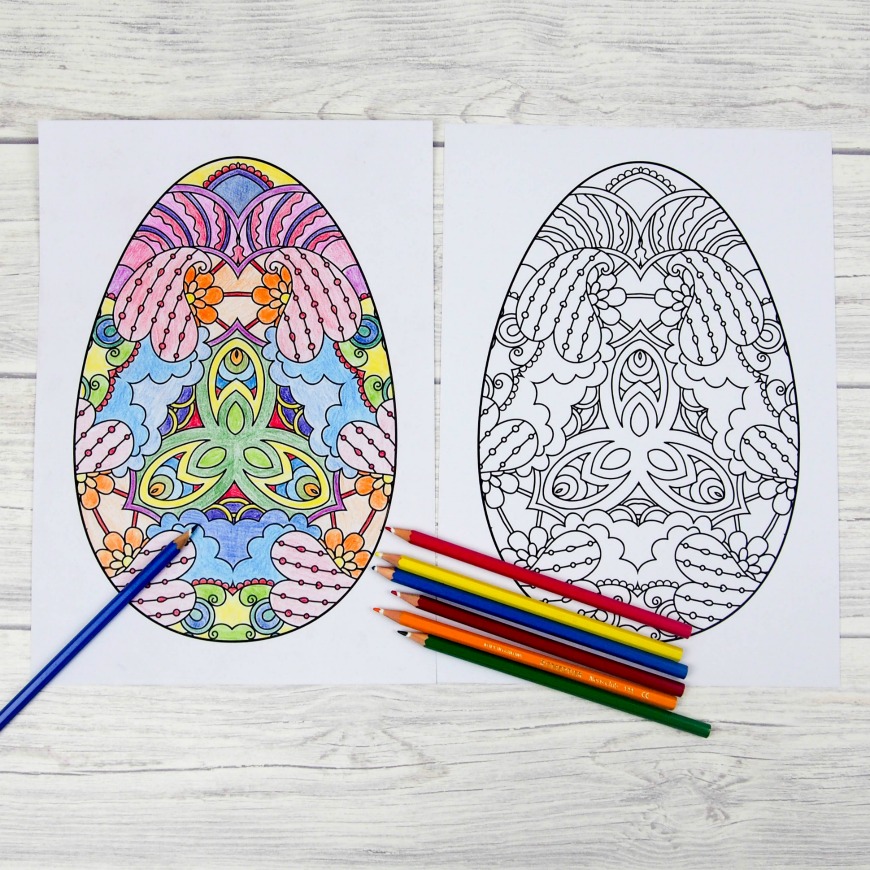 Adult easter colouring pages