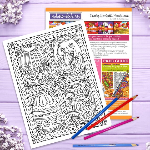 Fancy easter coloring page ornate easter egg adult coloring sheet art holiday activity craft pdf instant printable download art