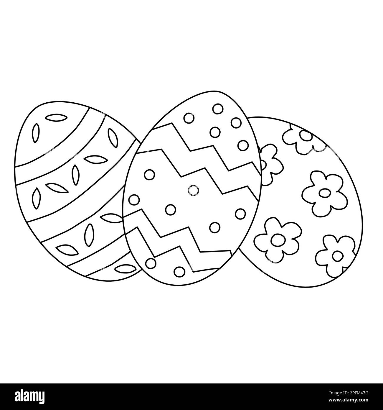 Flat icon easter ornate eggs black and white stock photos images