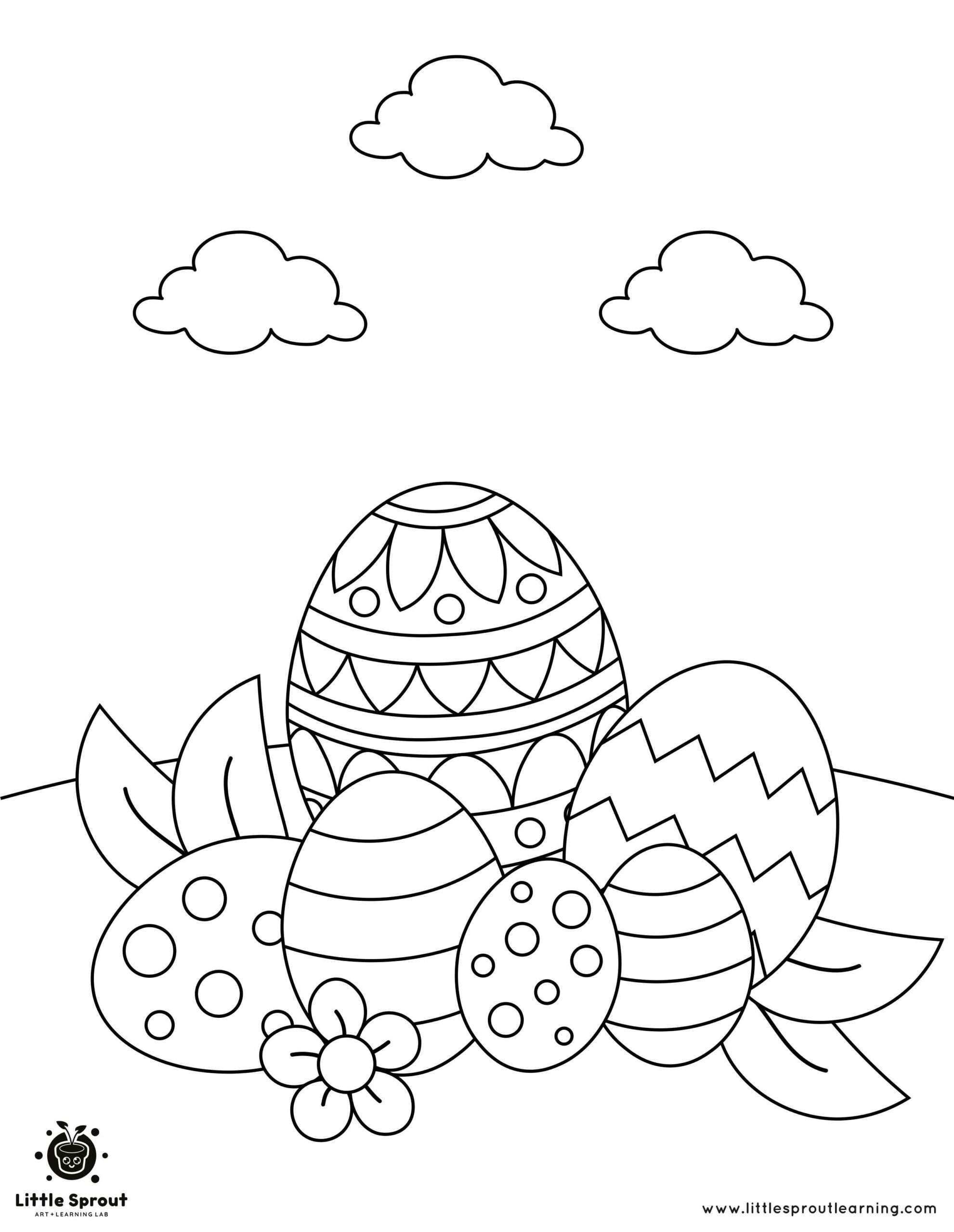 Decorative eggs easter coloring page