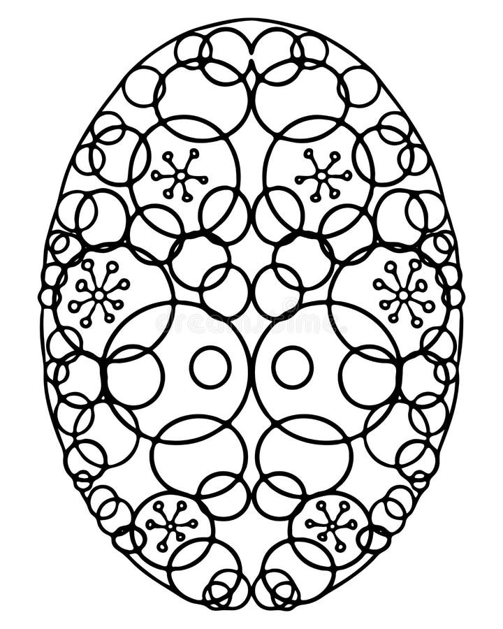 Easter egg coloring page isolated on white background stock vector