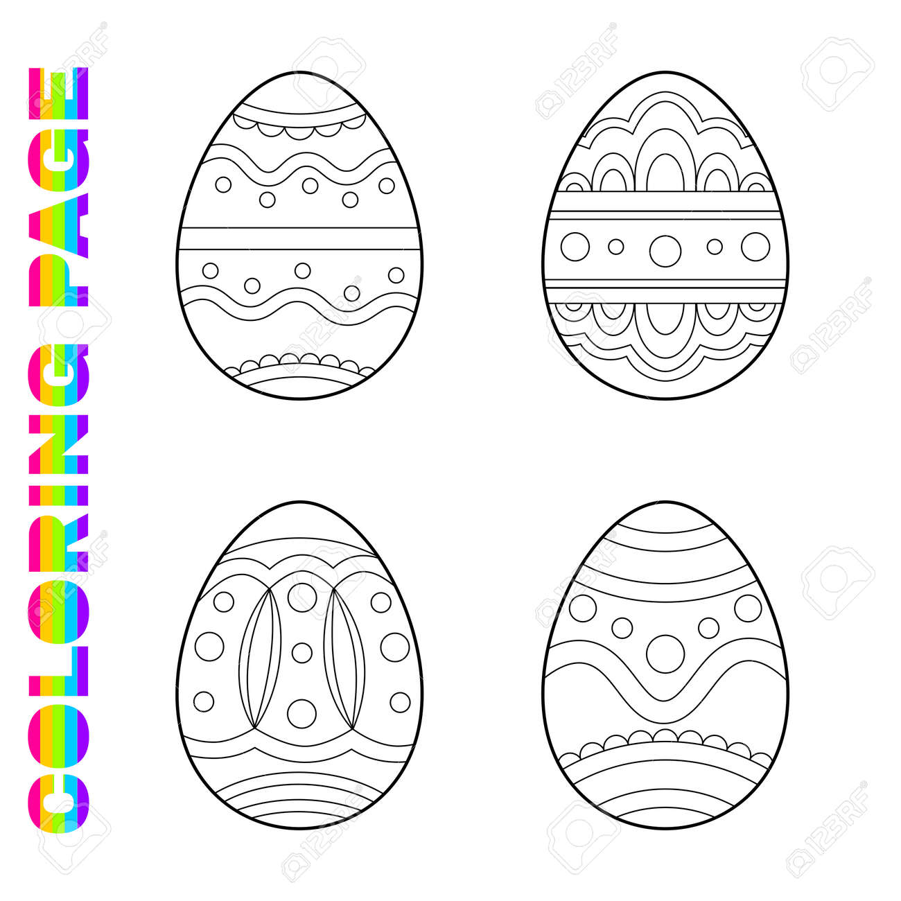 Coloring page for kids with ornate easter eggs for toddlers printable worksheet for kindergarten and preschool children activity page ðððððñññ svg ððµðºñðññ ð ððððñ ðððññññðñðð ððµð