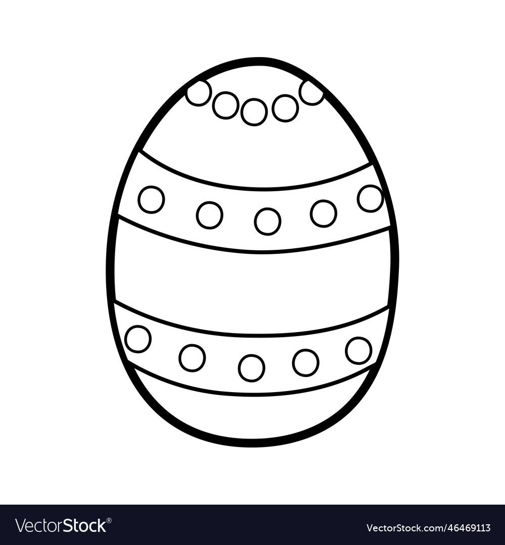 Easter decorative egg coloring page for kids vector image