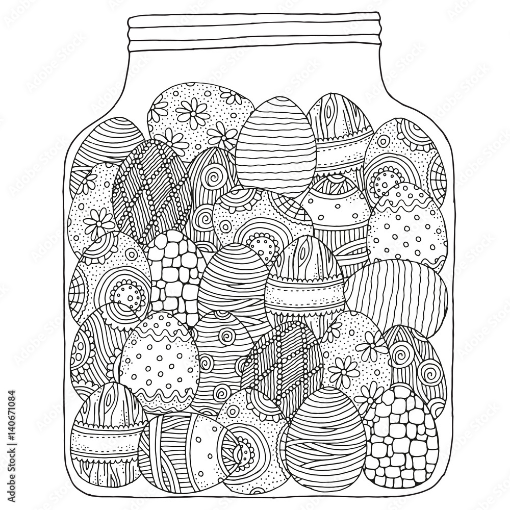 Pattern for adult coloring book a size hand
