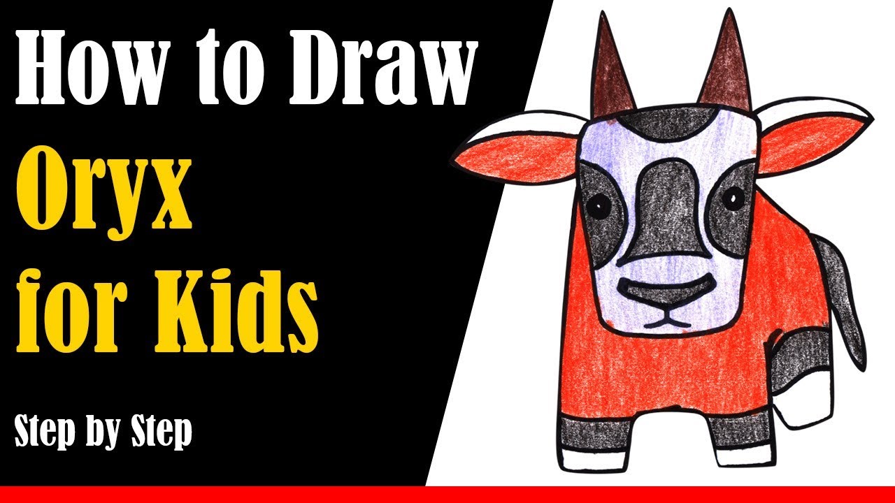 How to draw a oryx for kids step by step