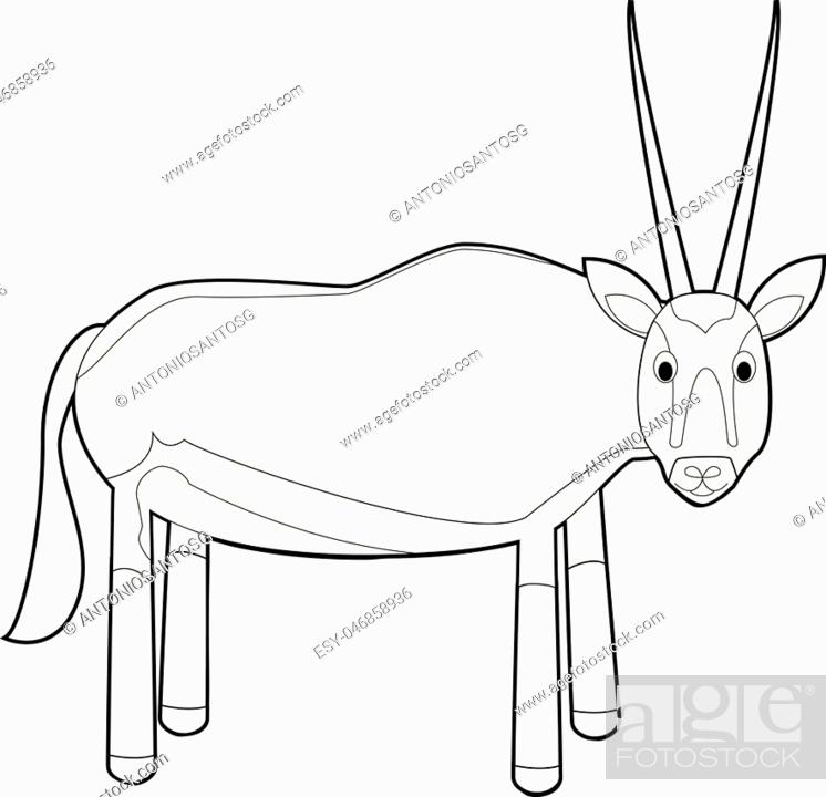 Easy coloring animals for kids oryx gazelle stock vector vector and low budget royalty free image pic esy