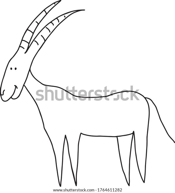 Oryx gazelle doodle style isolated on stock vector royalty free