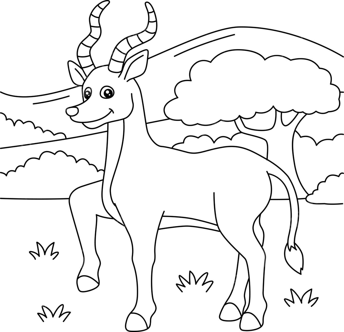 Antelope coloring page for kids coloring book kindergarten kids vector book drawing ring drawing kid drawing png and vector with transparent background for free download