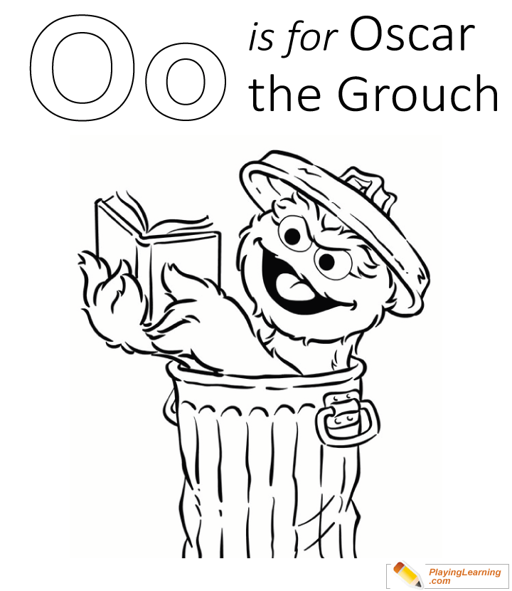 O is for oscar the grouch coloring page free o is for oscar the grouch coloring page