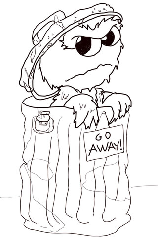 Grumpy oscar coloring page free printable coloring pages