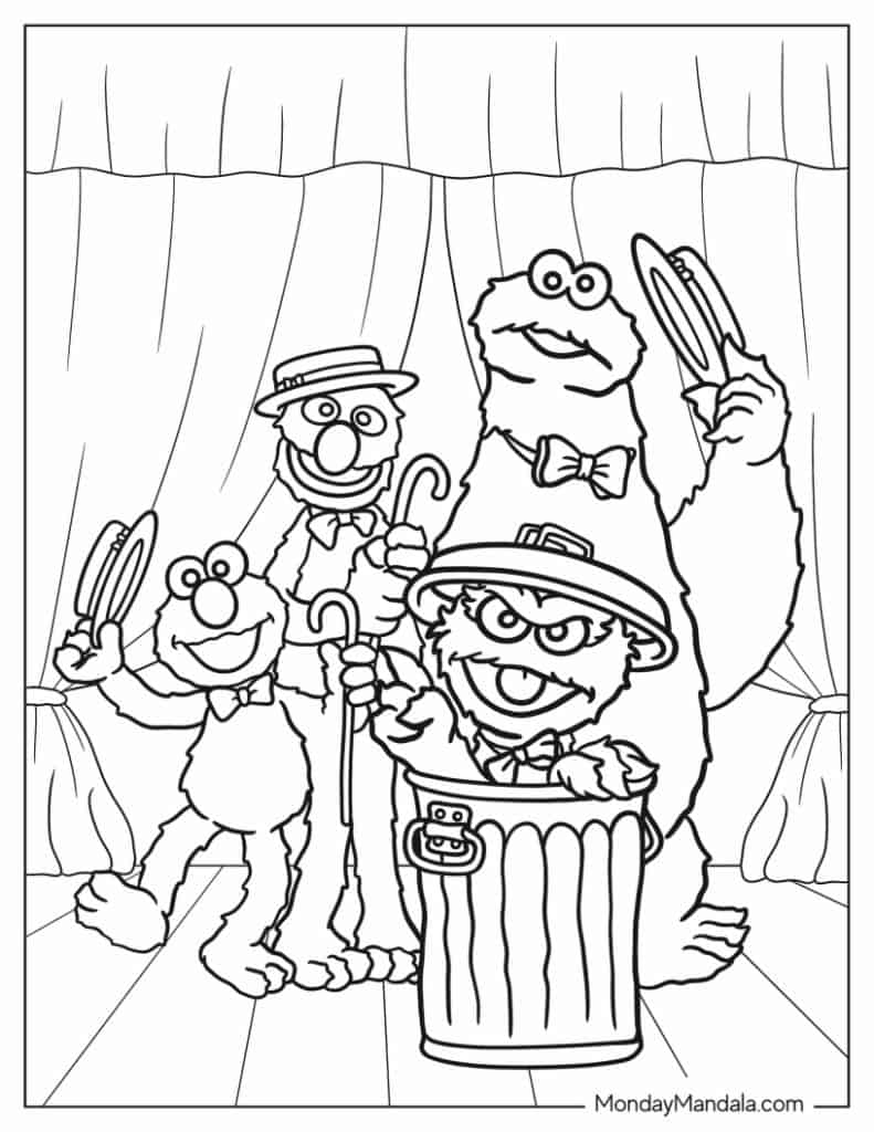 Sesame street coloring pages free pdf printables