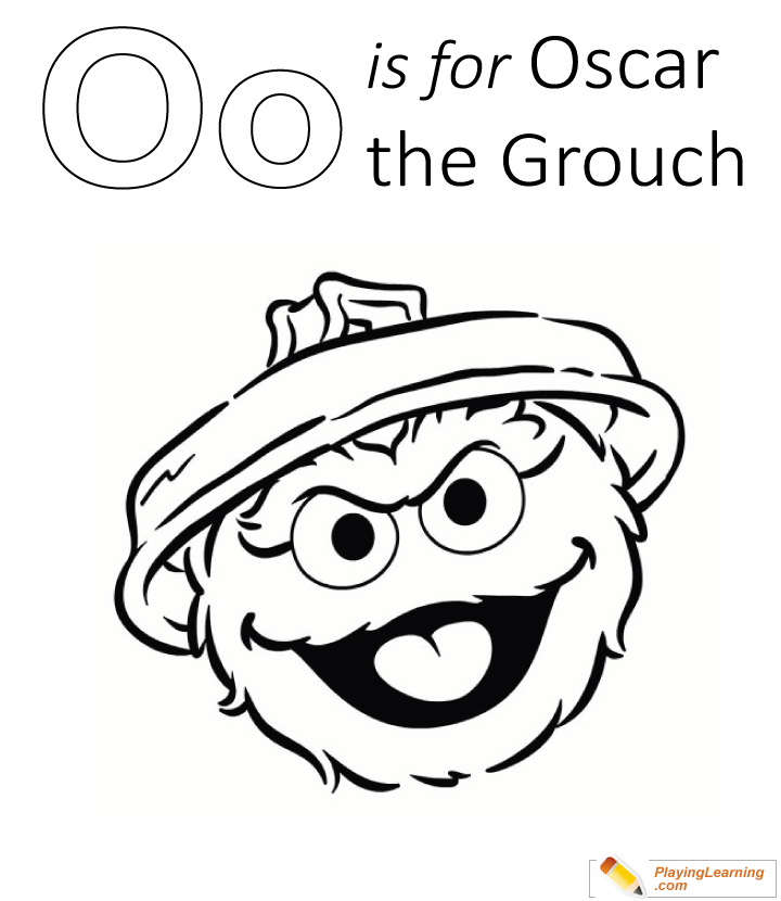 O is for oscar the grouch coloring page free o is for oscar the grouch coloring page