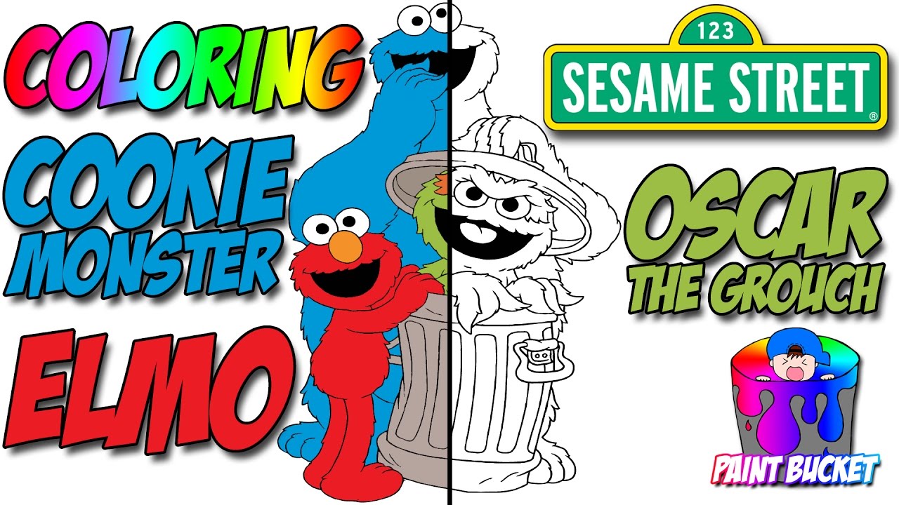 Sesame streets cookie monster elmo and oscar the grouch