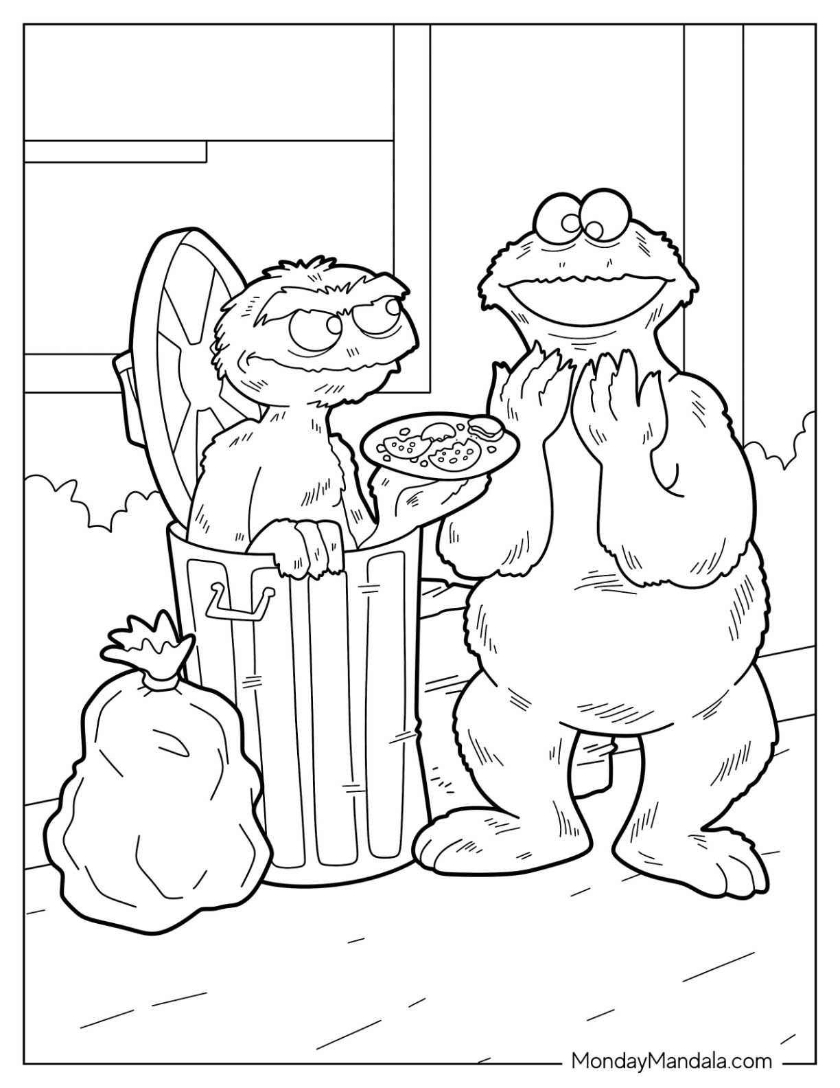 Cookie monster coloring pages free pdf printables