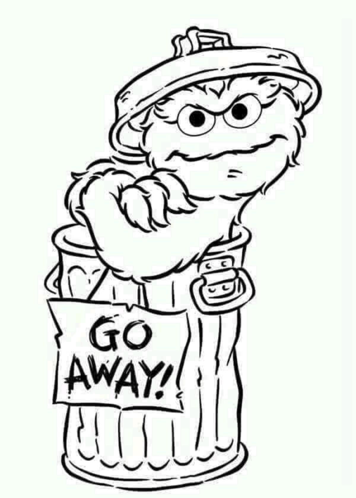 Oscar the grouch sesame street coloring pages cartoon coloring pages monster coloring pages