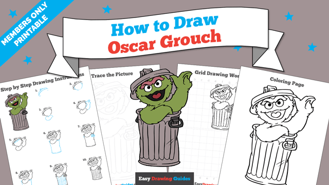 How to draw oscar the grouch from sesame street easy drawing guides