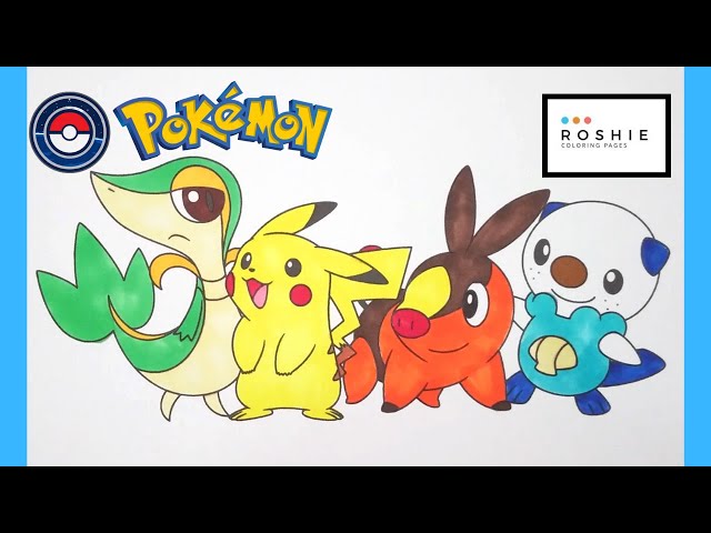 Coloring snivy pikachu tepig and oshawott