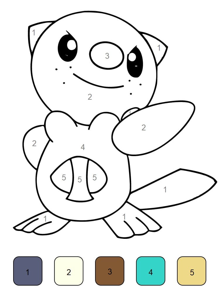 Mãlarbild pokemon oshawott mãla efter nummer