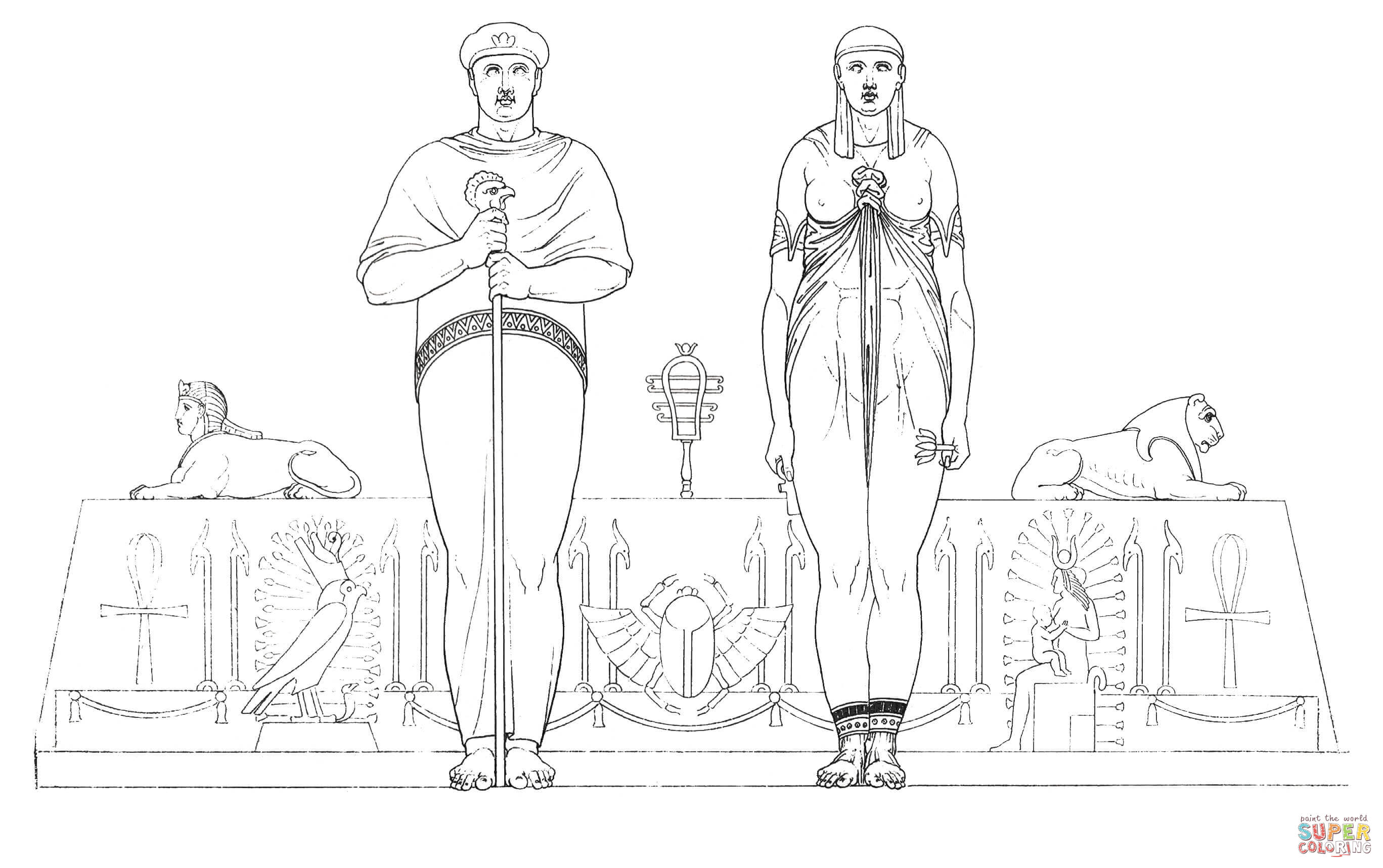 Osiris and isis coloring page free printable coloring pages