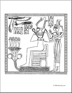 Clip art ancient civilizations the egyptians osiris isis nephthys coloring page i