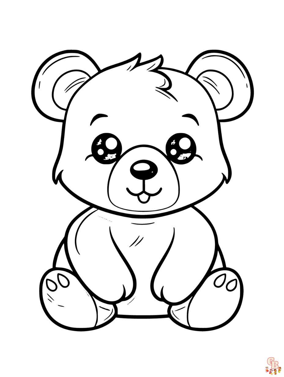 Dibujos para colorear lindos y gratuitos de ositos de peluche para niãos