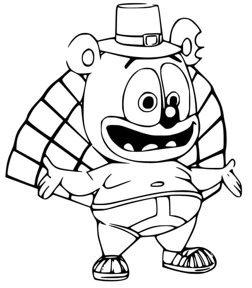 Turkey gummy bear coloring page