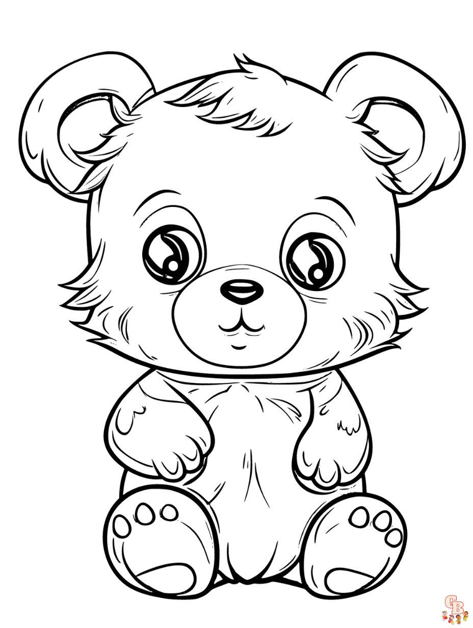 Dibujos para colorear lindos y gratuitos de ositos de peluche para niãos