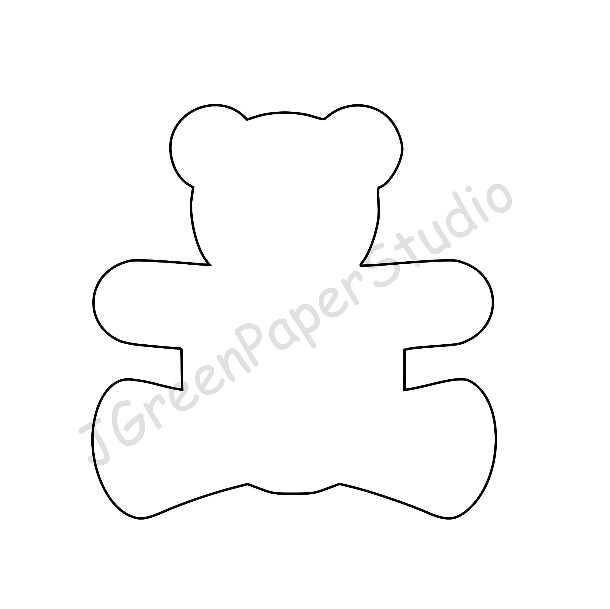 Plantilla de oso de peluche imprimible pdf descarga digital teddy kids coloring page crafts plantilla pulgadas oso de peluche imprimible