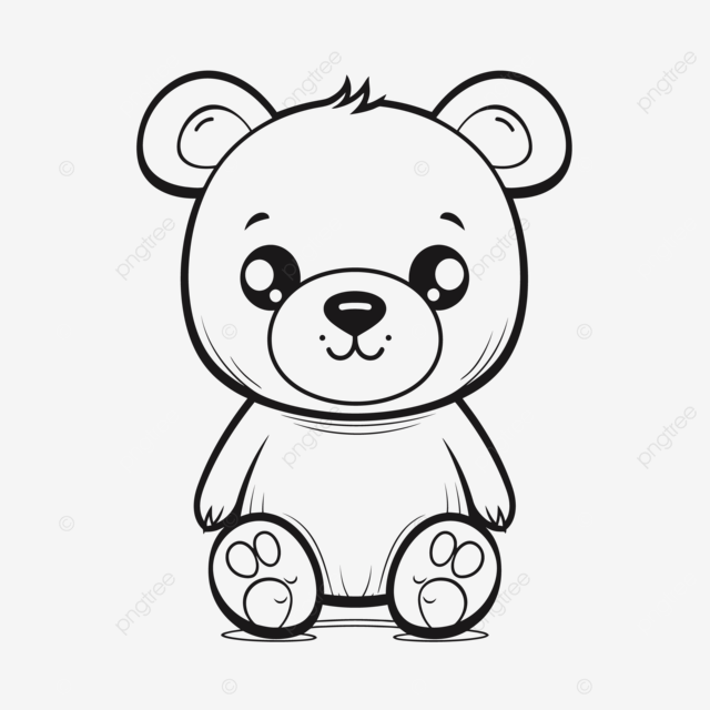 Dibujo de lindo oso peluche para colorear pãginas quema boceto vector png dibujos dibujo de oso dibujo de ala dibujo de anillo png y vector para dcargar gratis