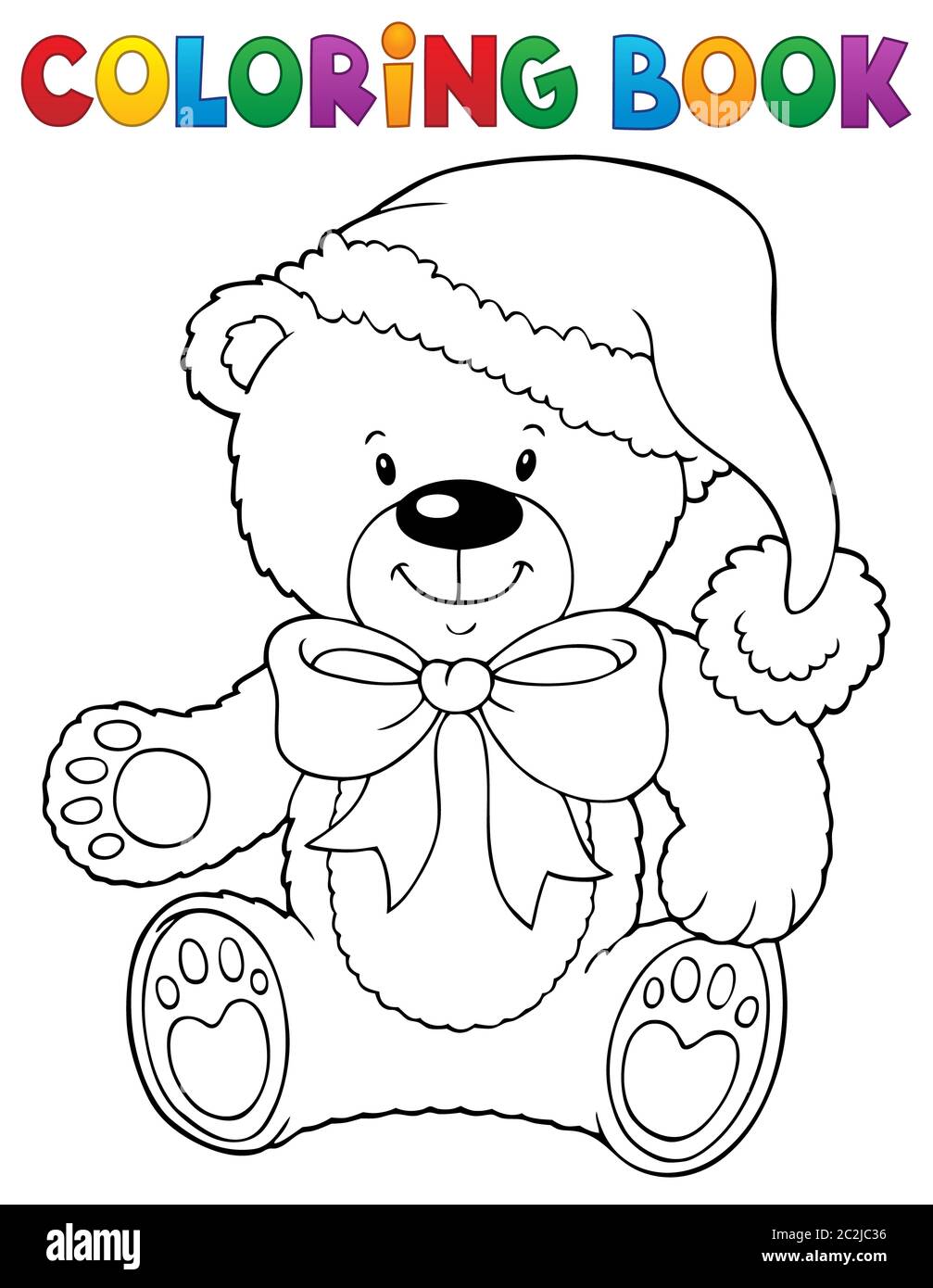 Libro de colorear navidad oso de peluche tema