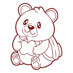 Diseão png y svg de lindo osito de peluche tilo kawaii listo para ir a la cuela para camisetas