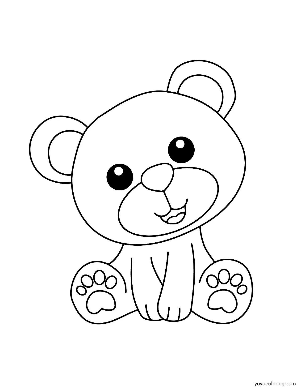 Oso de peluche para colorear á plantilla de pintura imprimible