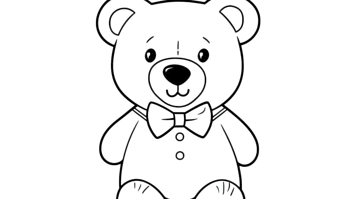 Fondo colorear gran oso de peluche con pajarita fondo osito de peluche para colorear llevar juguete imagen de fondo para dcarga gratuita