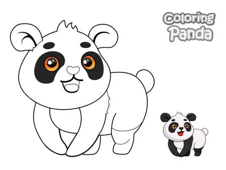 Libro para colorear panda vector ilustracion y grãficos