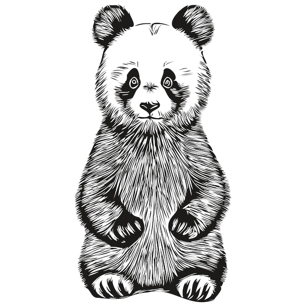 Premium vector realistic panda vector hand drawn animal illustration pandas